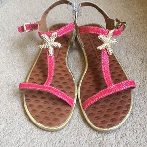 Juicy couture rhinestone star fish sandals
